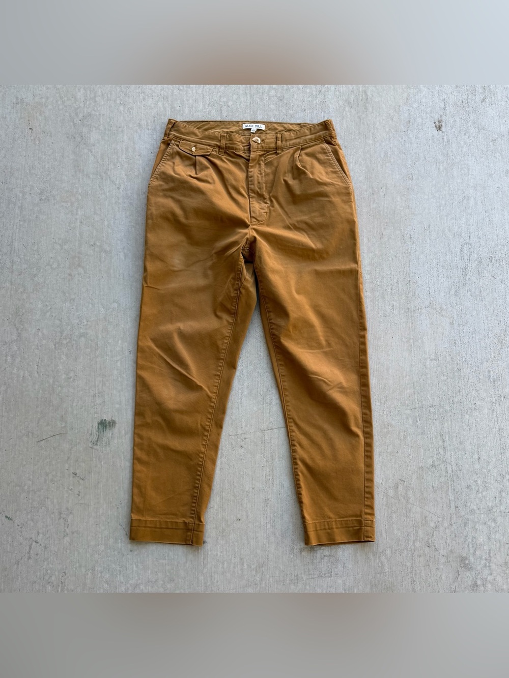 Alex Mill Pleated Trousers Cropped Cotton Twill Pants Men Size 30 Stretch